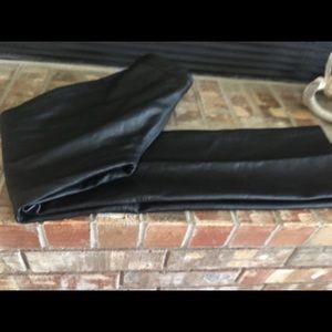 Copper key black leather pants